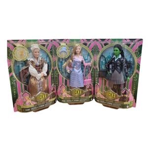 Wicked Glinda Elphaba Madame Morrible Doll Bundle Wicked.com URL Misprint NEW